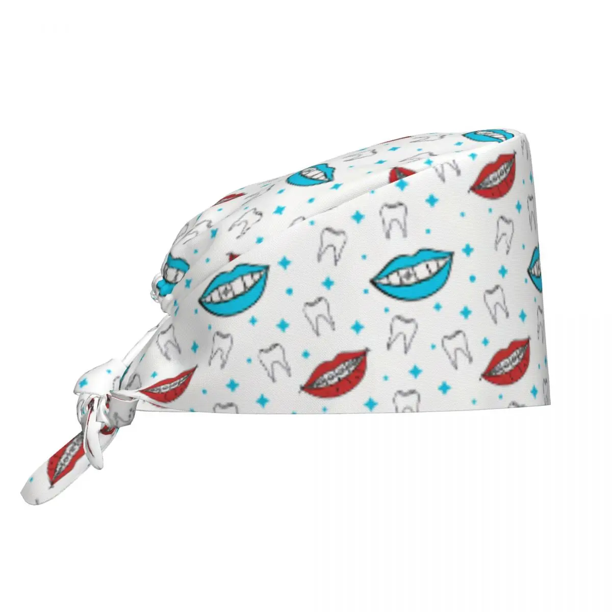 

Custom Smile Teeth Dentist Dental Scrub Hat Surgical Scrub Caps Unisex Nursing Hair Hats Work Scrubs Hat for Hospital Pharmacy