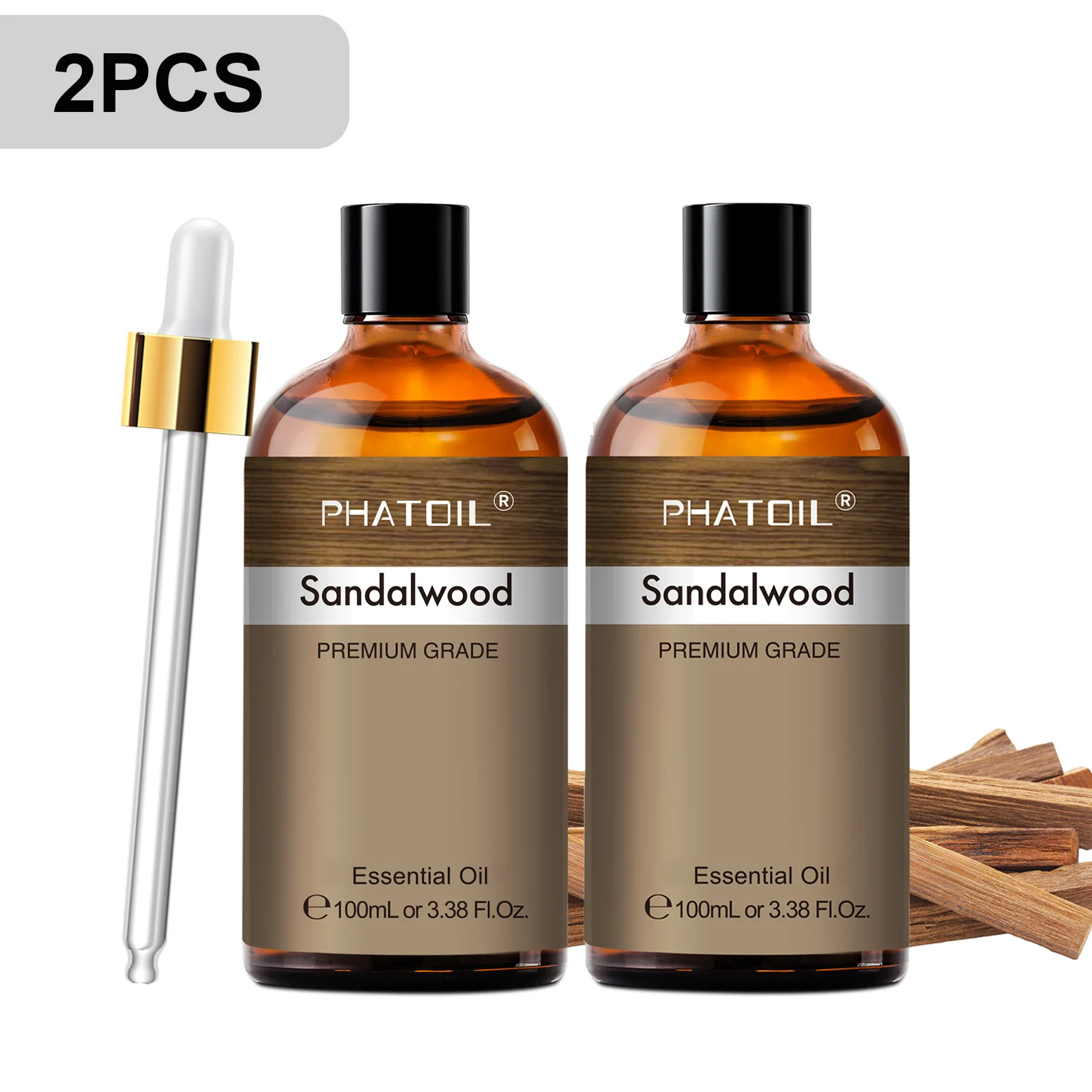 PHATOIL 100ml Premium Ätherisches Öl Sandelholz Lavendel Eukalyptus Pfefferminze Zitronengras Vanille Aromatherapie Ätherische Öle