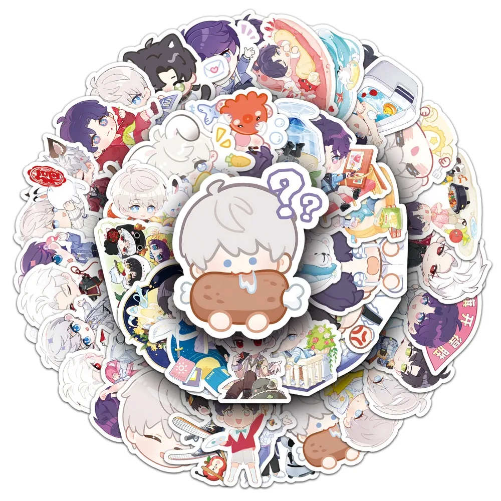 50pcs Love and Deepspace Xavier Zayne Rafayel Ralayo Sylus Waterproof Stickers Anime Cartoon Drawing Graffiti Doodle Decorations