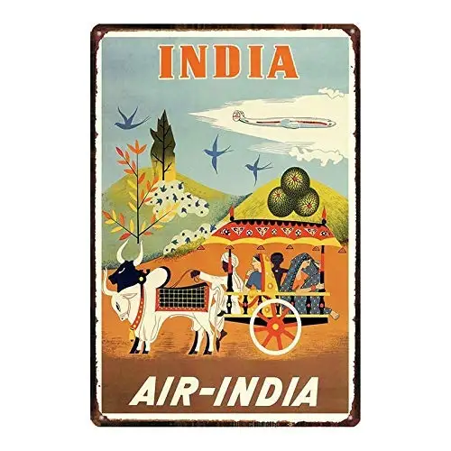 Letrero de estaño de Metal, carrito de buey de la India, Pub, Bar al aire libre, cartel Retro, carteles de decoración de pared para el hogar, cocina y restaurante