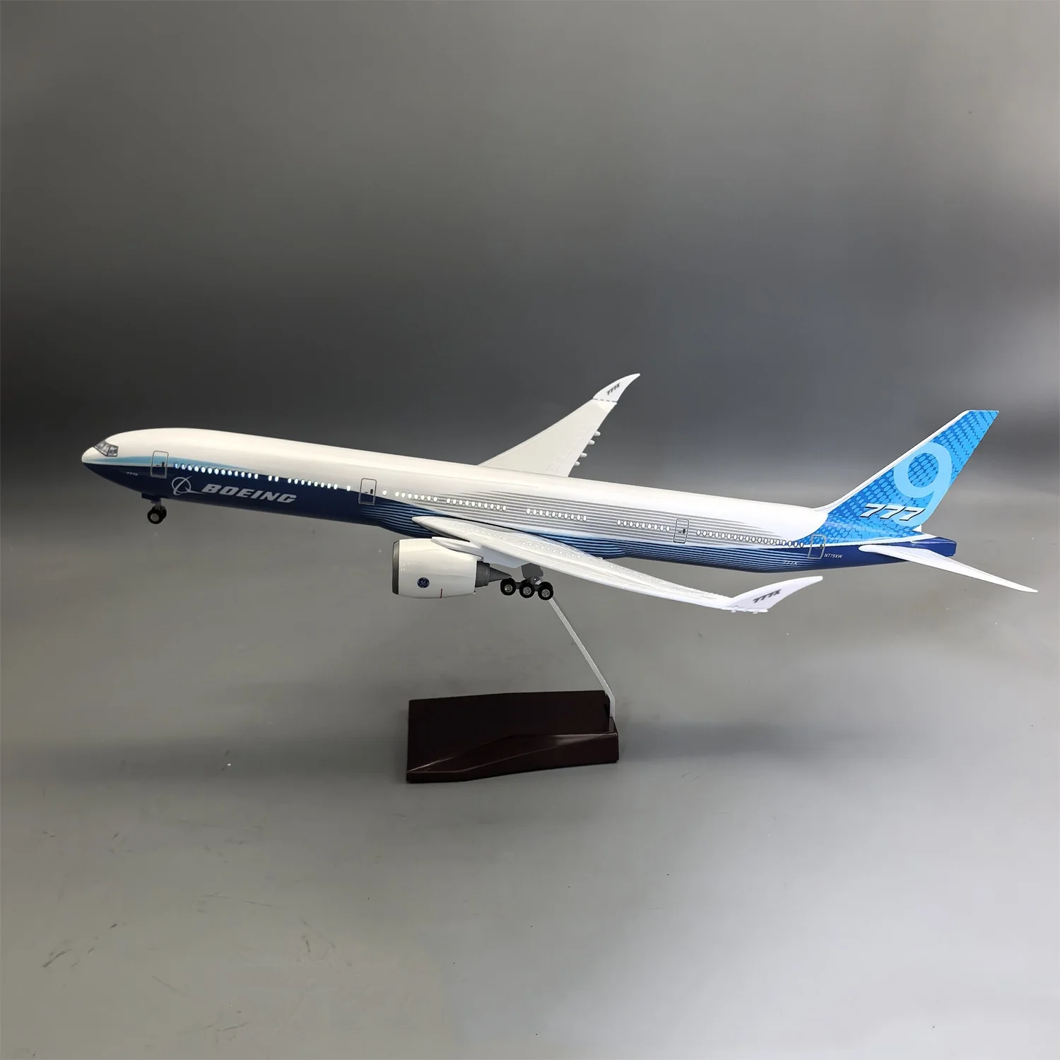 47cm 1/157 Large Scale Prototype B777-9X Diecast Resin Airplane Model Kit with Landing Gear Wheel For Aviation Gift or Plane Toy