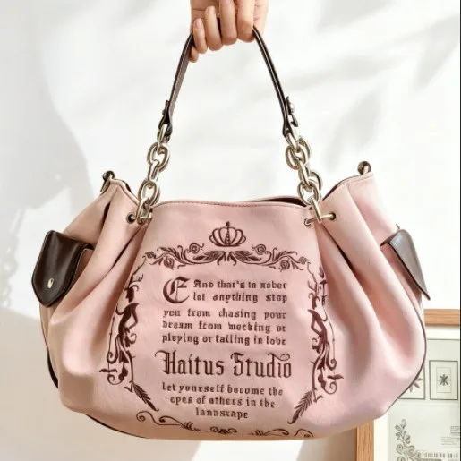 

Маленькая и художественная новая американская большая сумка большой вместимости в стиле ретро, портативная изысканная и универсальная сумка через плечо для переноски