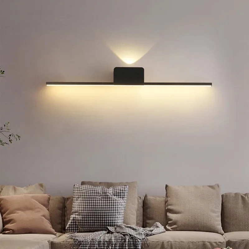 Nowoczesna lampa ścienna LED z lustrem łazienkowym Sofa do salonu Tło Dekoracja domu Kinkiet ścienny do korytarza AC85-265V