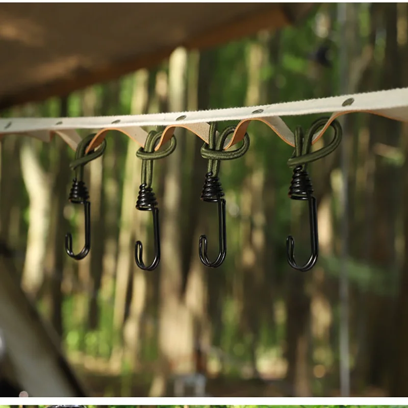 Outdoor tent elastic rope tension rope buckle tarpaulin pull rope ground stake fixed binding pull rope tent accessories 15cm