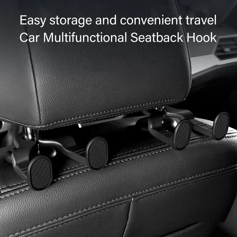 Car Seat Headrest Hooks Backseat Bag Hook Headrest Purse Hanger Multifunctional Car Seat Back Double Hook Storage Organizer