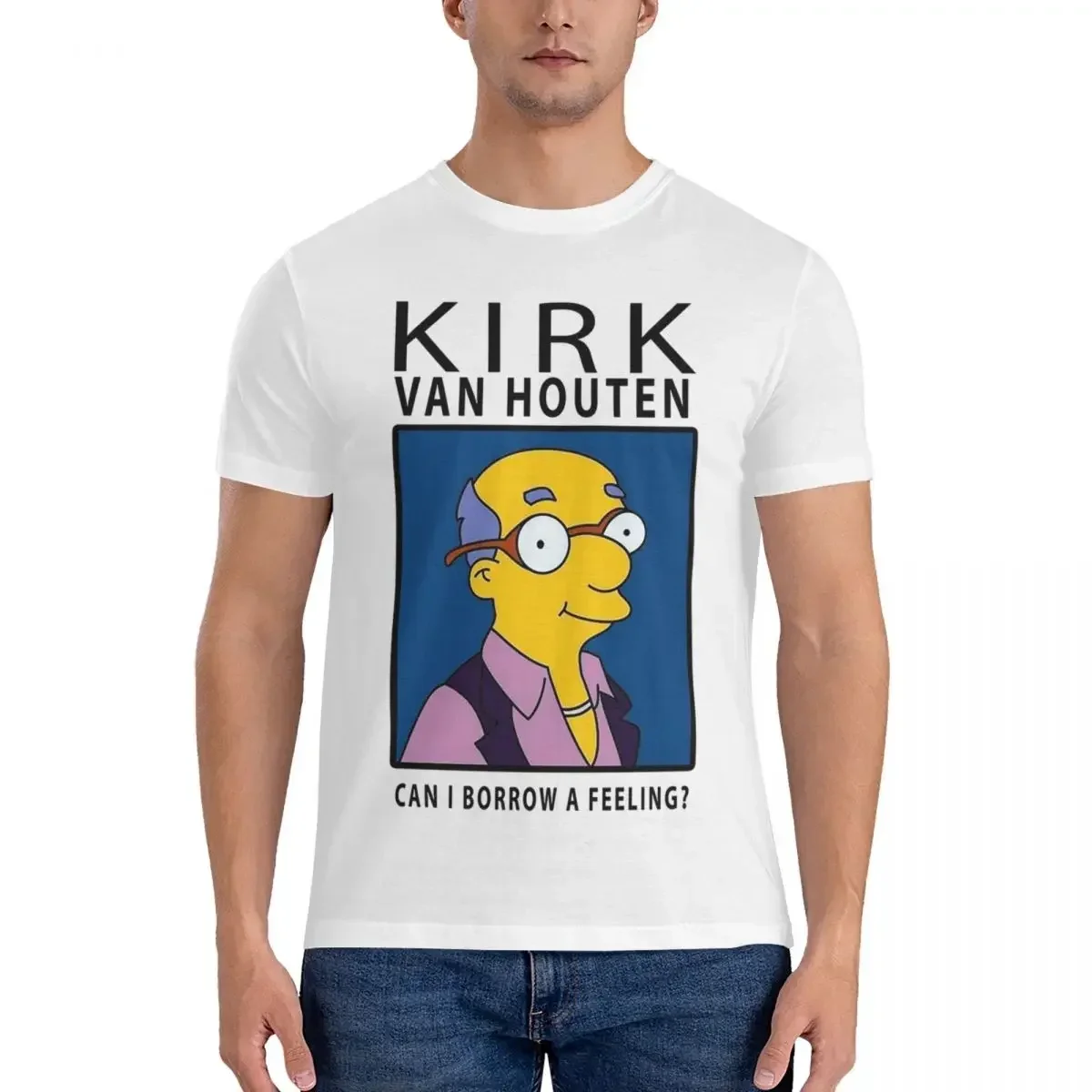 100% Cotton Kirk Van Houten - Can I Borrow A Feeling T-shirt Men's Fashion Oversized T Shirt Men crew Neck Summer Shirts Tops