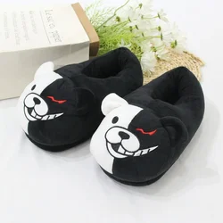 Danganronpa Anime Monokuma Slippers Unisex Adults Cotton Shoes Cartoon Home Warmth Plush Slippers Birthday Gifts