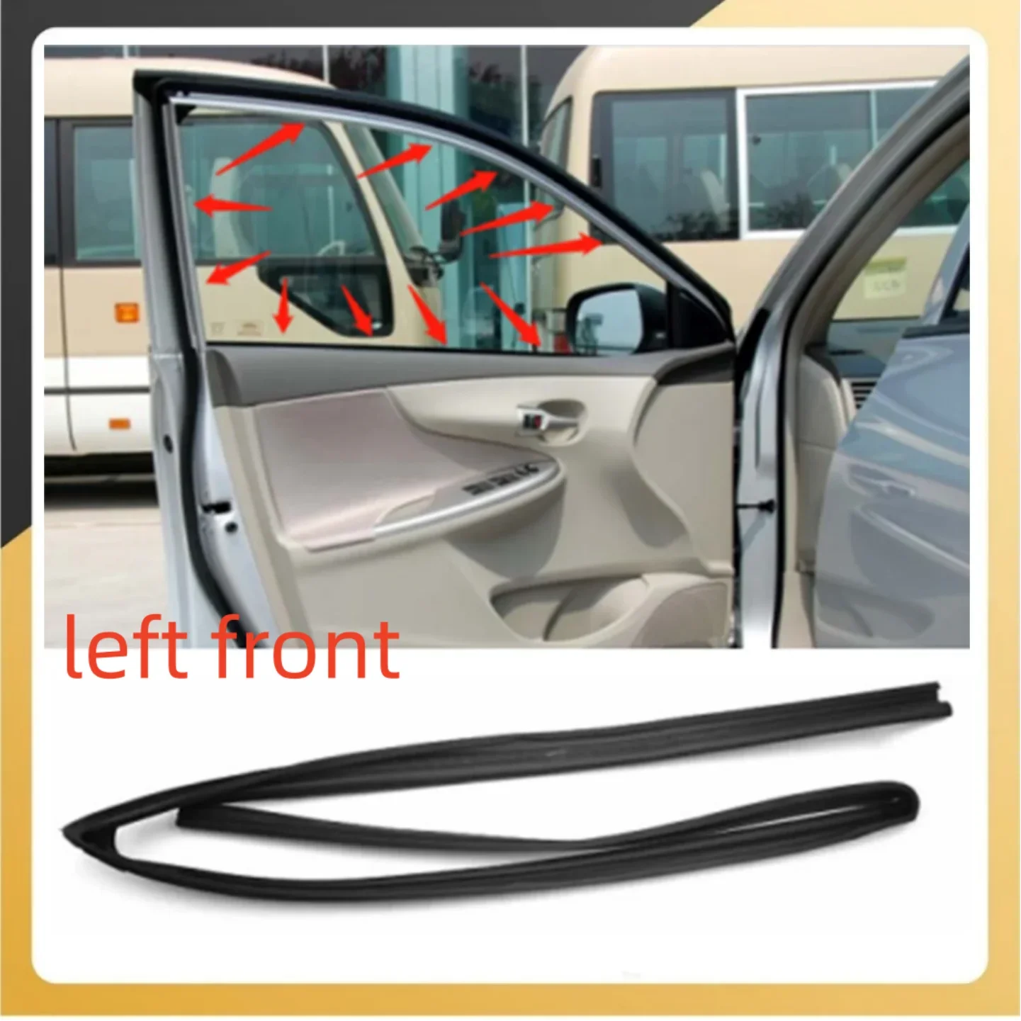 68151-12212 For Toyota For Corolla ZZE122/120 2004-2013 1pc Door Glass Sealing Strip Left Side 6815112211 Car Replace Part