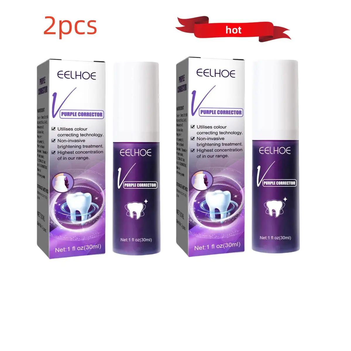 2pcs V34 Cleansing Toothpaste Teeth Whitening Foam Brightening Colour Corrector Teeth Oral Care Stain Removal Foaming Toothpaste