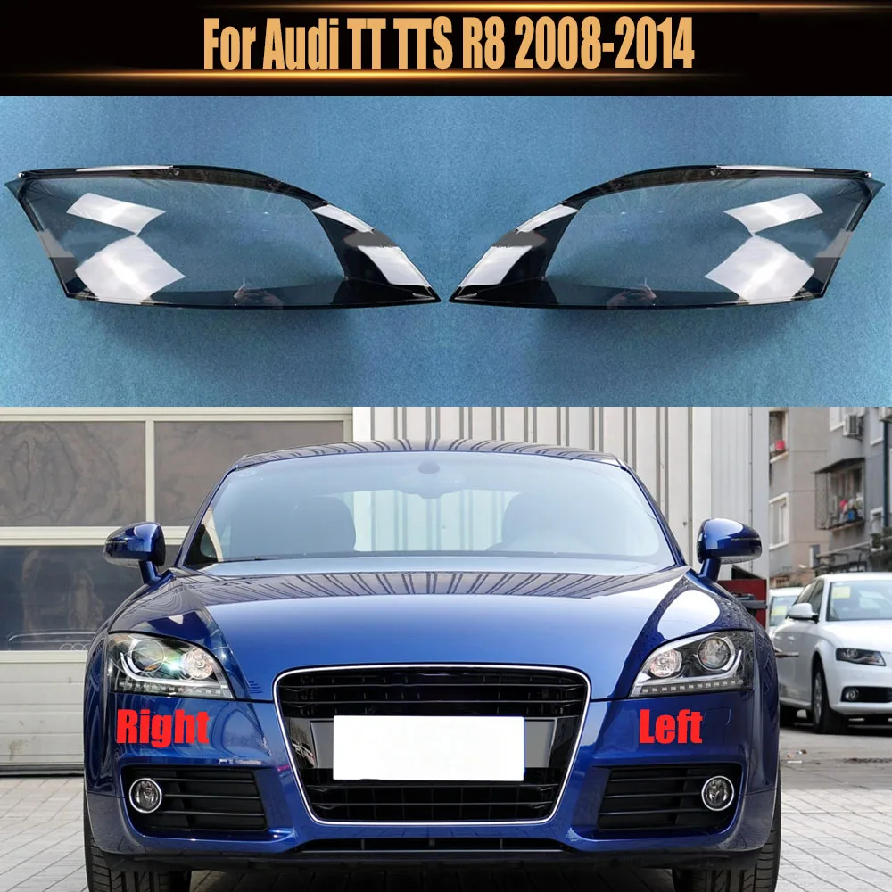 

For Audi TT TTS R8 2008-2014 Headlamp Lamp Shell Headlight Cover Transparent Lens Plexiglass Replace Original Lampshade