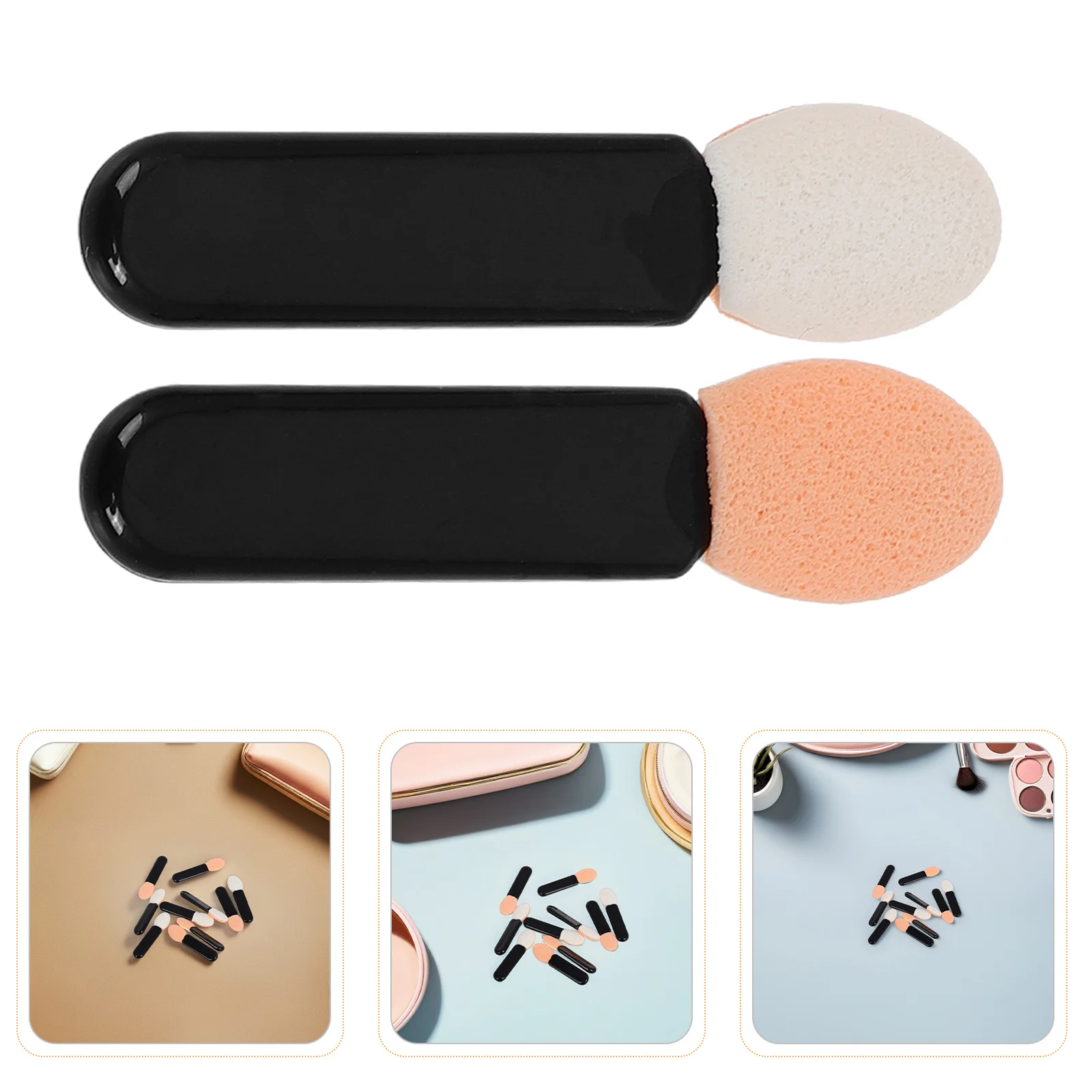 100 Stück Mini-Lidschatten-Applikatorpinsel, schwarz, einseitig, weiche Make-up-Werkzeuge für präzises Augenlid-Mischen, Lipliner, Mehrzweck