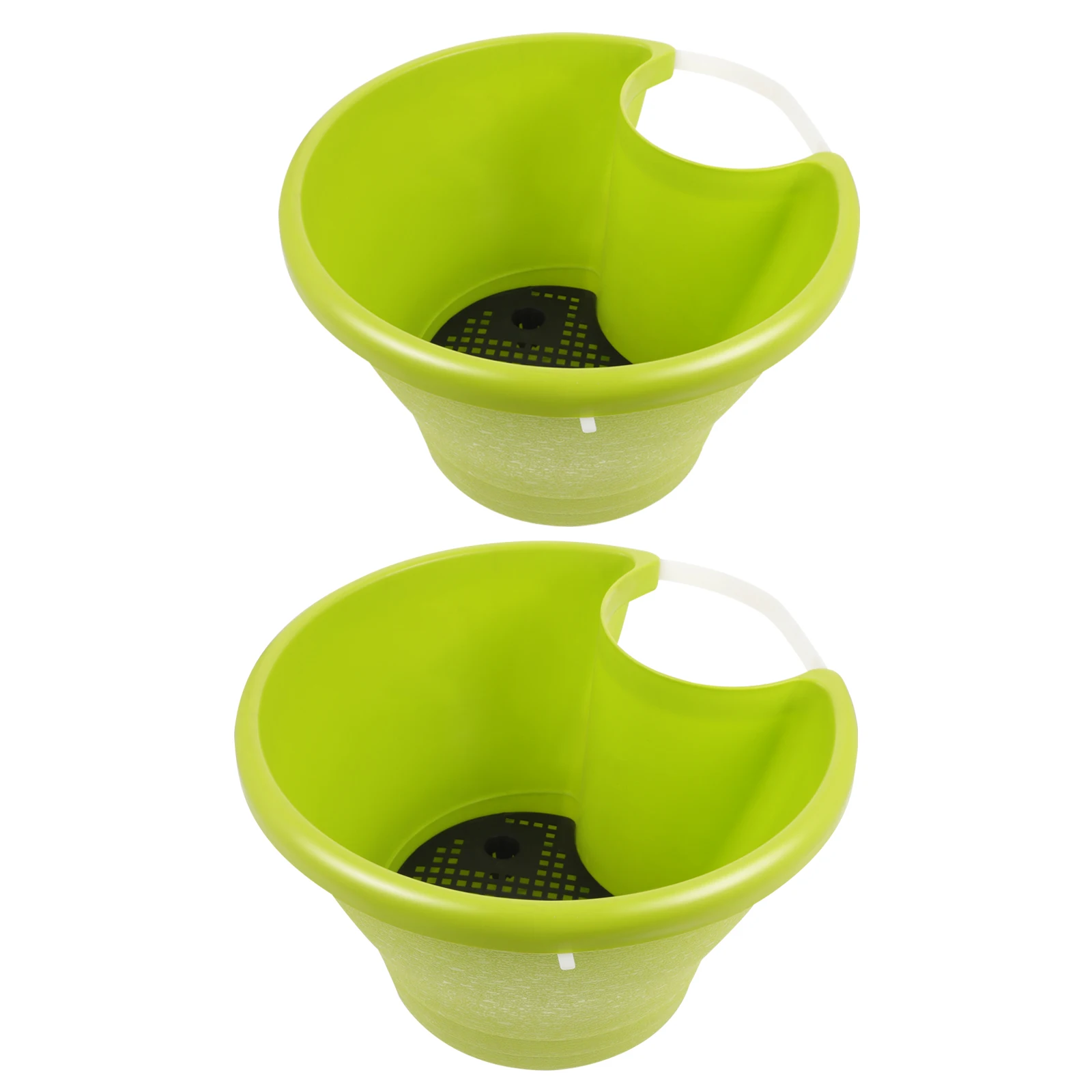 

2Pcs Downpipe Flower Pot Greenery Hanging Planters Fence Garden Decor Vertical Space Saving Plastic Pots Containers
