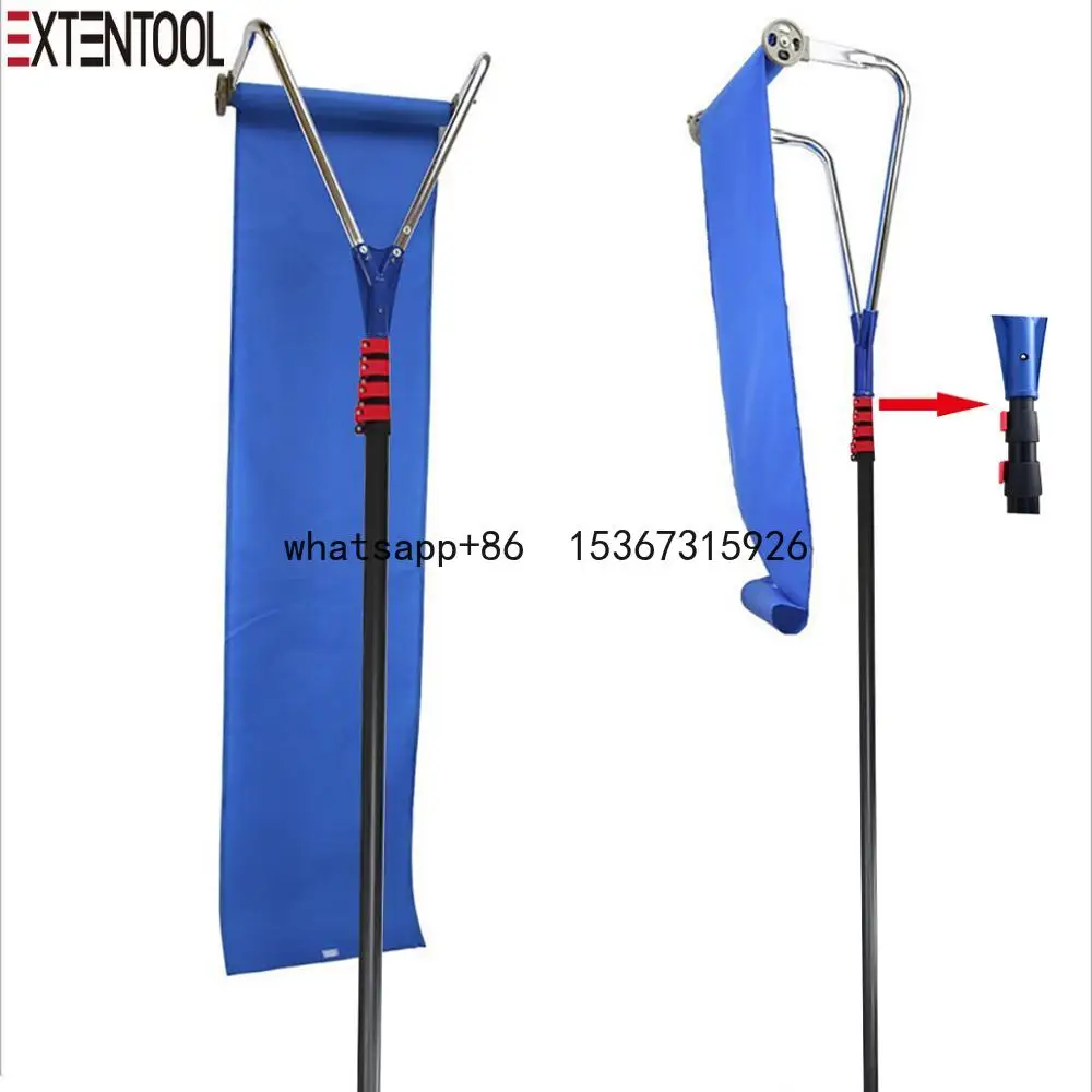 Extentool snow roof rake snow removal with long handle extension adjustable pole