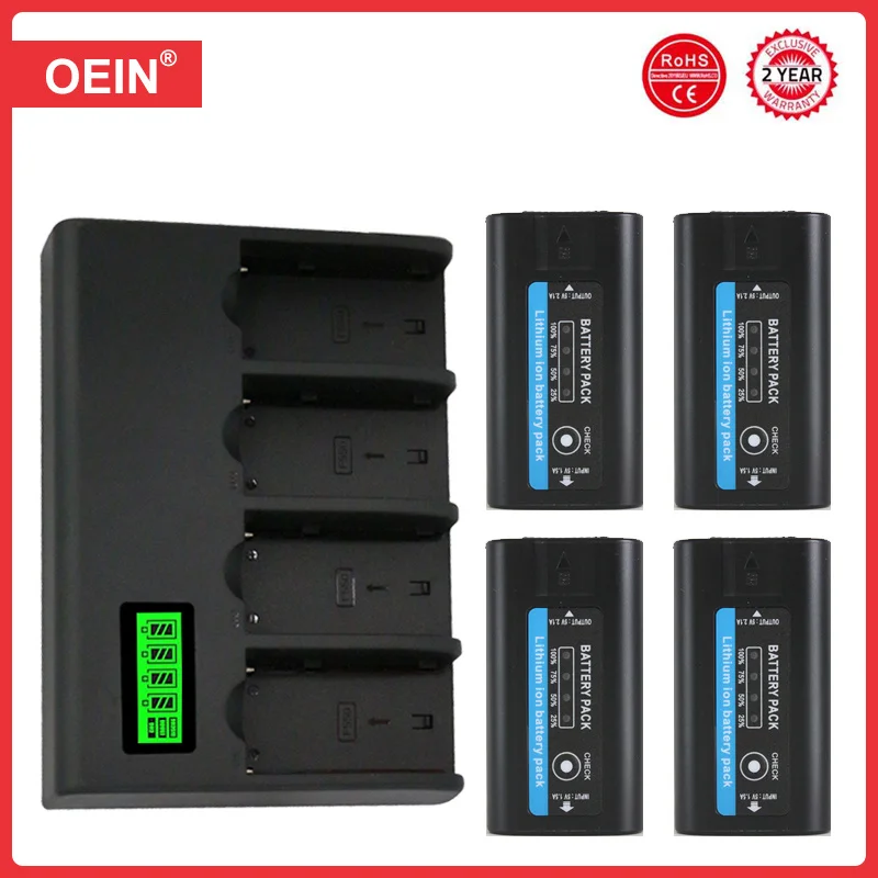 

NP-F980 NP-F970 NPF960 NPF970 Battery with LCD Fast Charger For Sony PLM-100 CCD-TRV35 MVC-FD91 MC1500C NP-F550 LED Video Light