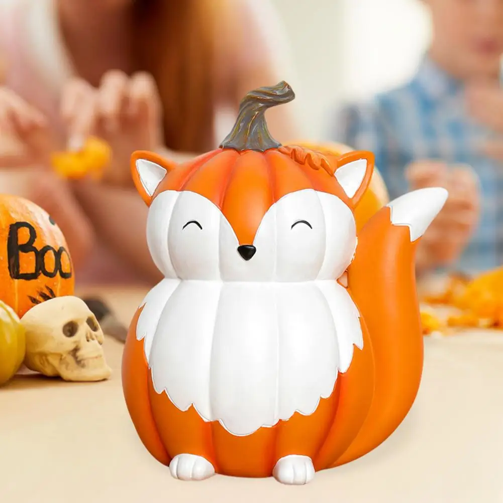 Cartoon Figurine Pumpkin Raccoon Decor Whimsical Halloween Pumpkin Figurines Fox Raccoon Night Owl Resin for Indoor for Festive