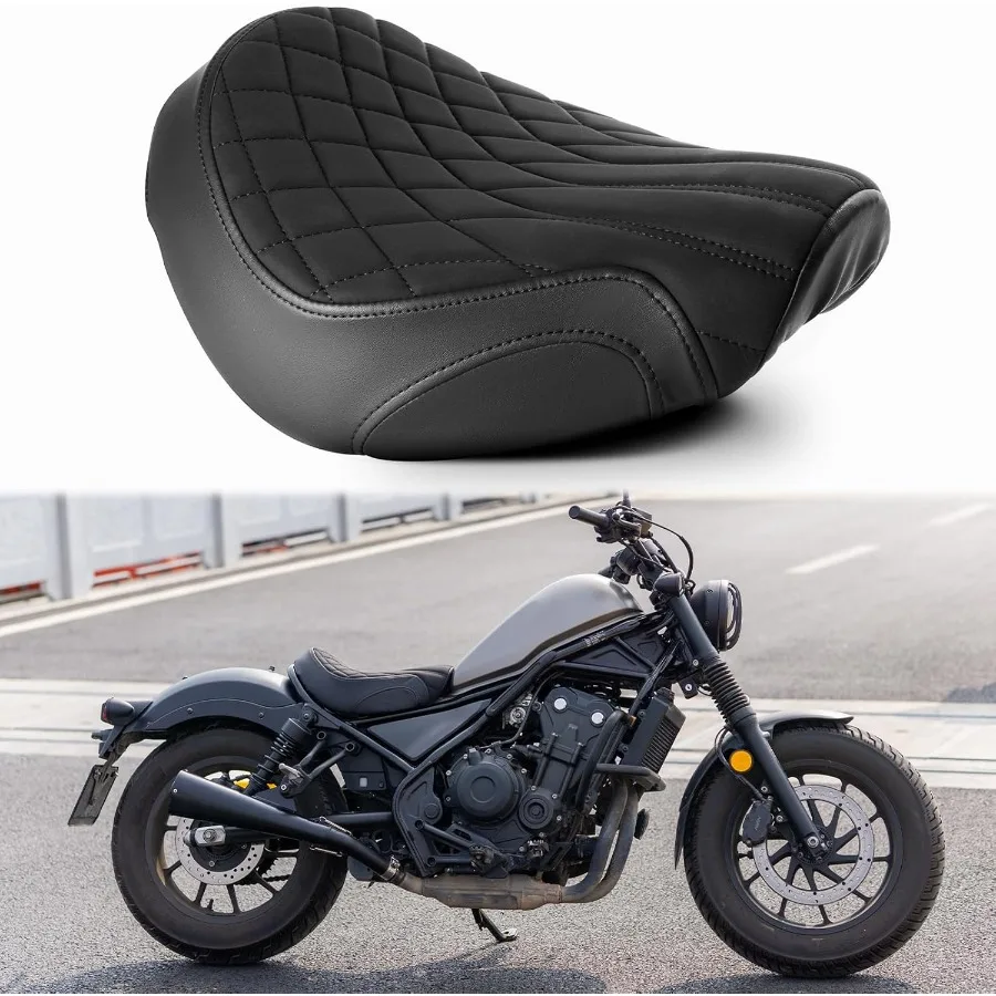 

Сиденье для мотоцикла Solo, переднее сиденье водителя, силиконовая подушка, совместимая с Rebel 300 Rebel 500 CMX 300 500 20172025, черная строчка