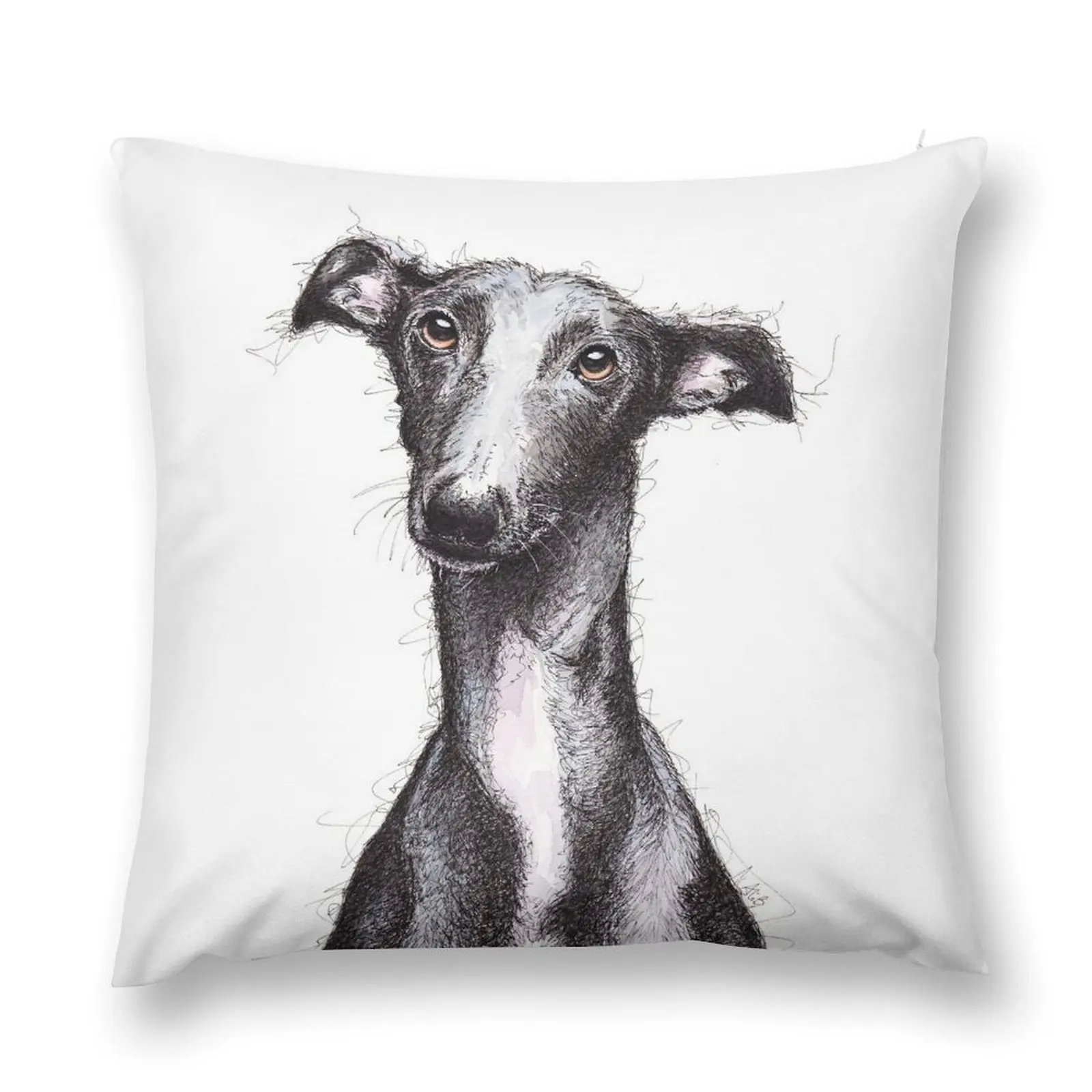 

Beautiful black greyhound looking soulful Throw Pillow autumn decoration pillowcases for sofa cushions pillow