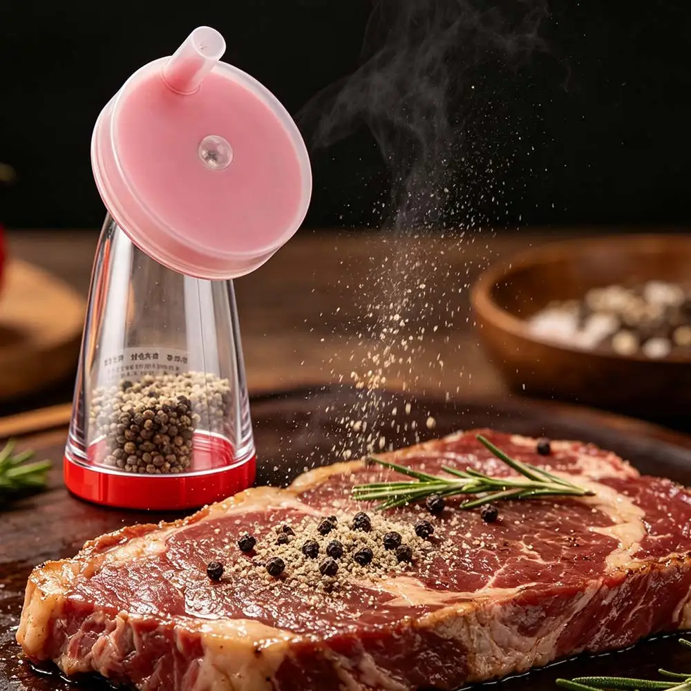 Hand-Rotated Manual Sesame Grinder with Moisture-proof Cover Transparent Body Sesame Dispenser Plastic Spice Grinder Noodle