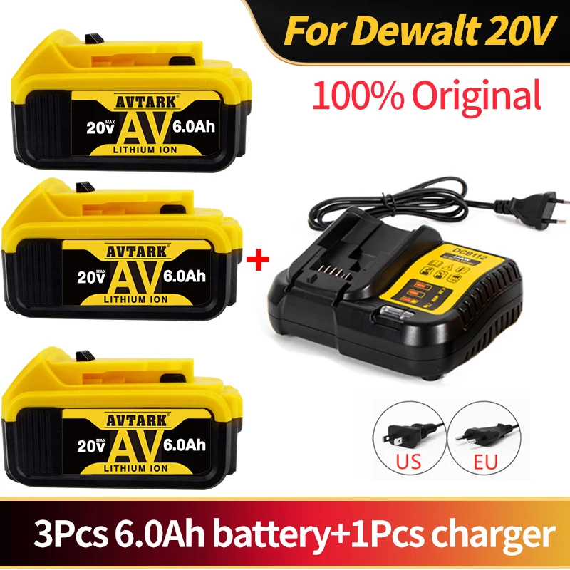 

DCB200 20V 6Ah Lithium Replacement Battery For DeWalt 18V DCB184 DCB200 DCB182 DCB180 DCB181 DCB182 DCB201 DCB206 L50 batteries