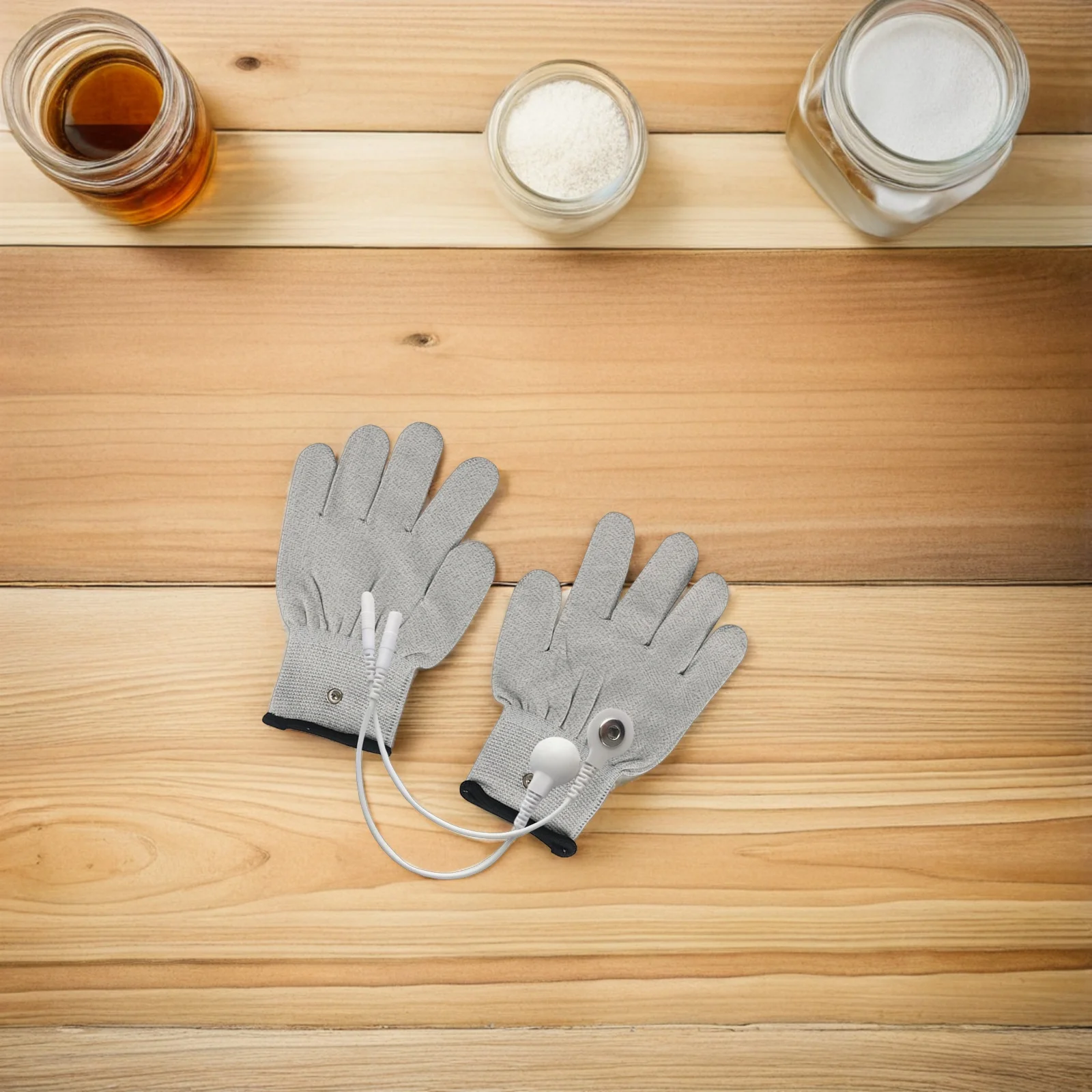 

1 пара электротерапевтических перчаток из серебряного волокна, удобные прочные массажные и косметические перчатки, 2 линии преобразования, Xl, серый цвет