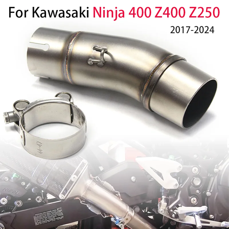 

For Kawasaki Ninja 400 Z400 Z250 2017-2024 51mm Stainless Steel Motorcycle Exhaust Muffler System Middle Link Pipe