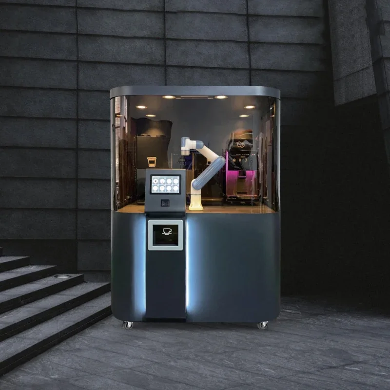 24-Hour Unmanned Coffee Robot Sales Station Shopping Mall Automatic Coffee Sales Cooperation Robot