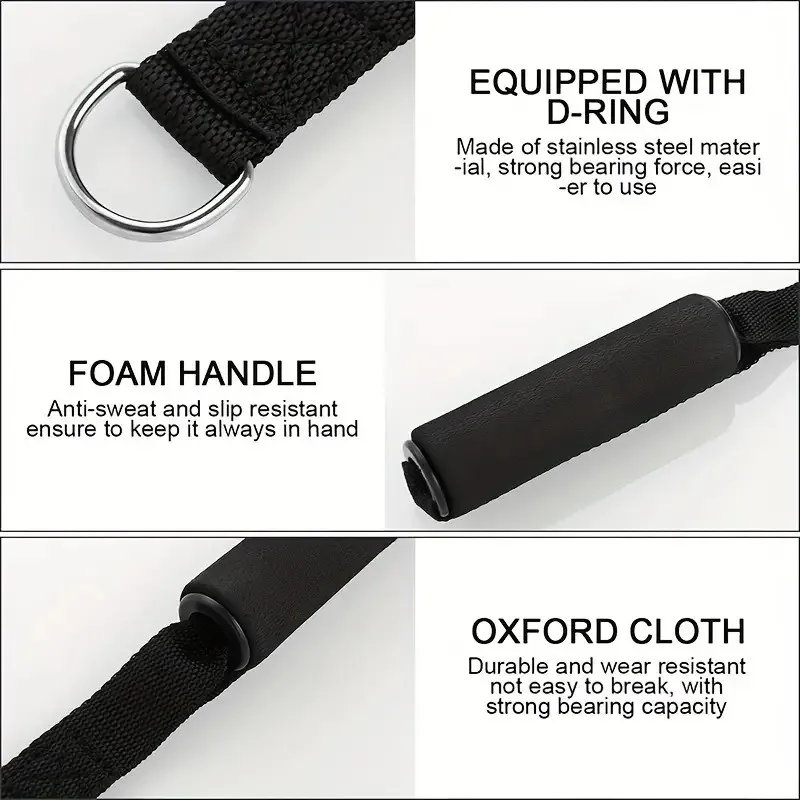 2 Sports Handles With 2 Buckles, High Density Foam Wrapped Resistance Fitness Handle Yoga Strength Training