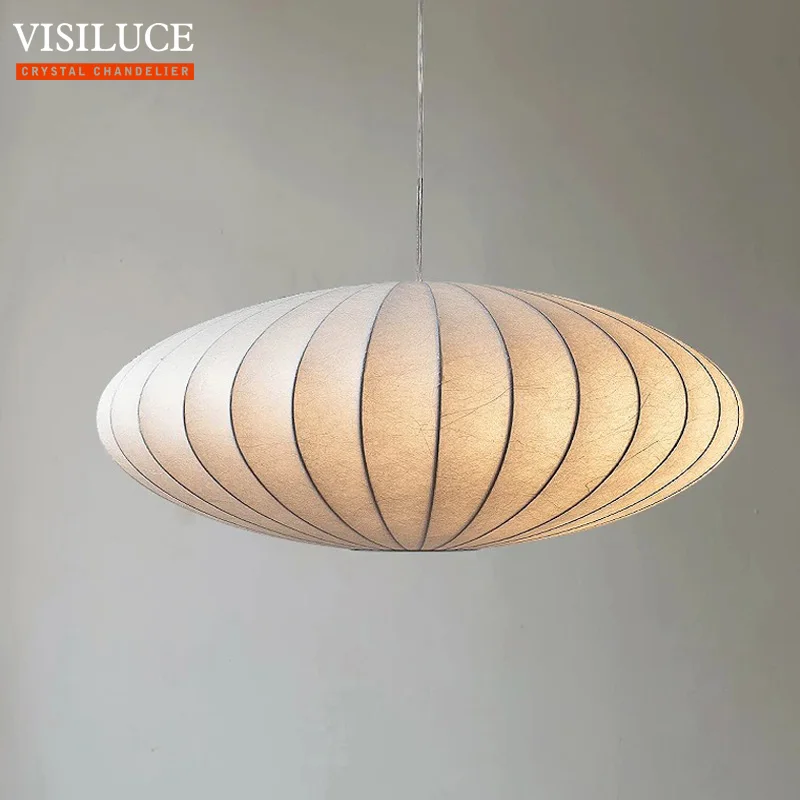 

Handmade Japanese Style Wabi-sabi Silk pendant lamp living dining room kitchen decor Chandelier Lighting Lustre Hanging Lamp