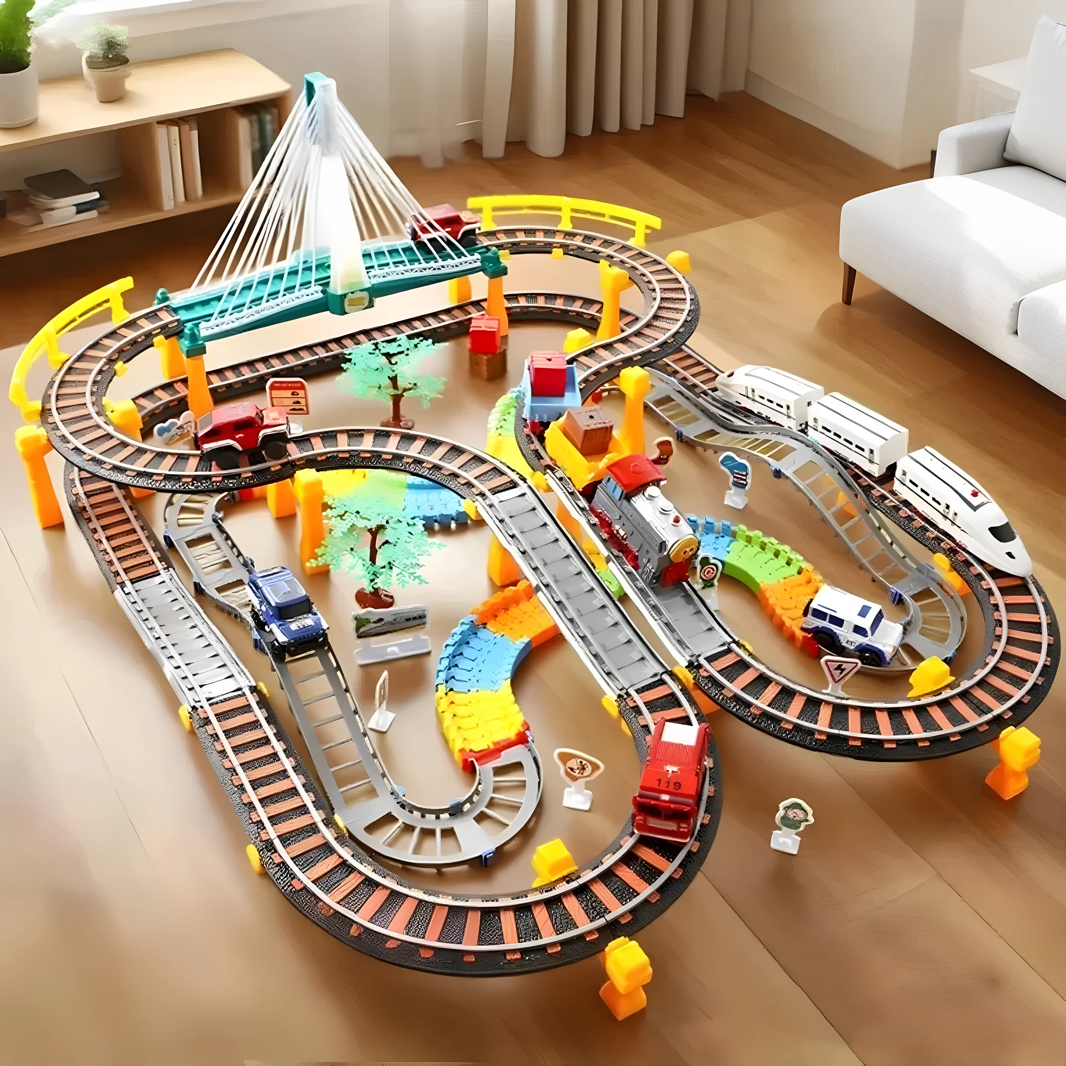 High Speed Rail Train Electric Small Train Rail Car Toy Roller Coaster Boy Children's Birthday Gift
