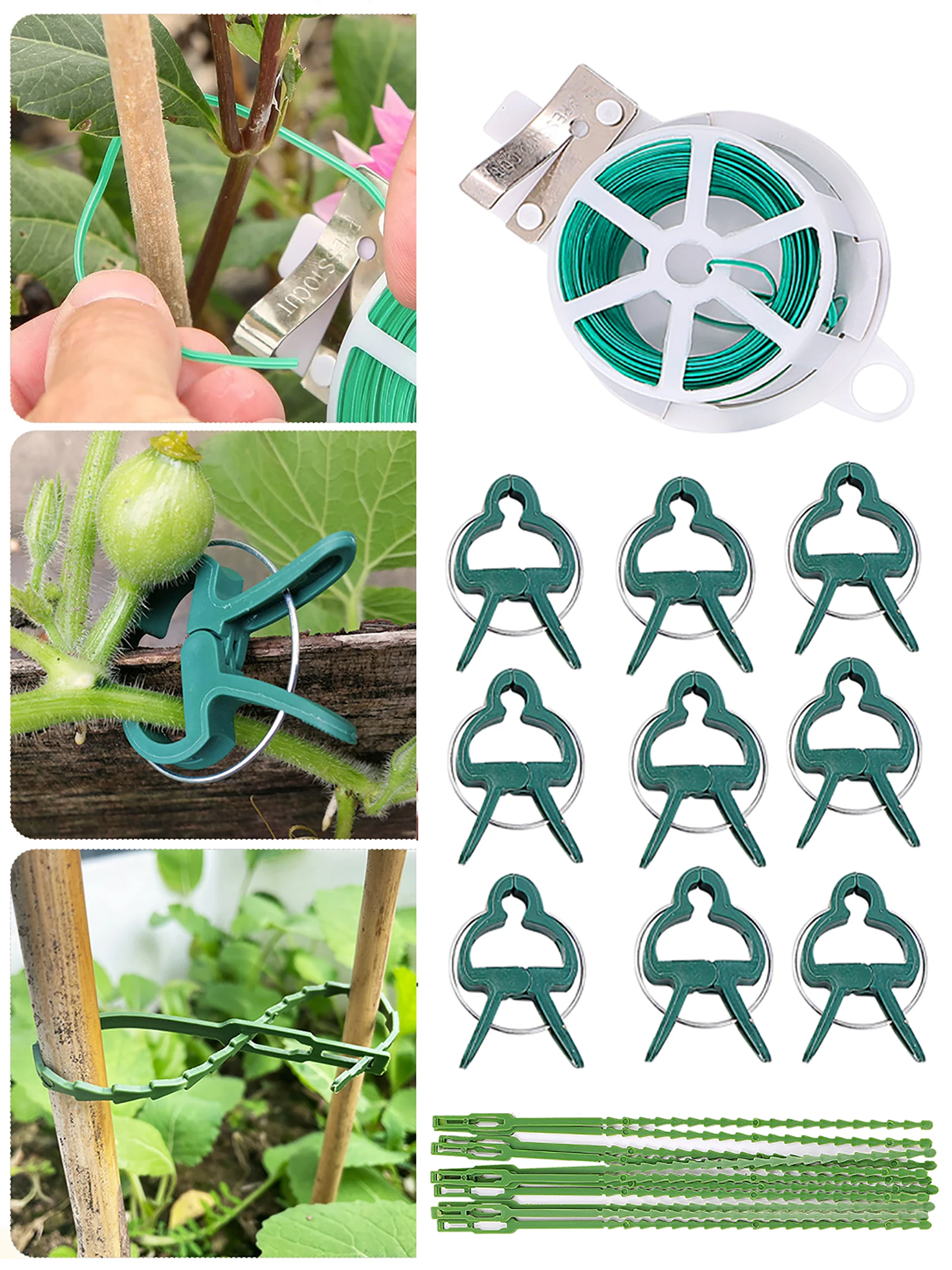 

Plants Branches Climbing Vines Fixed Clip Self-Locking Cable Tie Binding Wire Flower Vegetable Seedling Stem Support Fastener