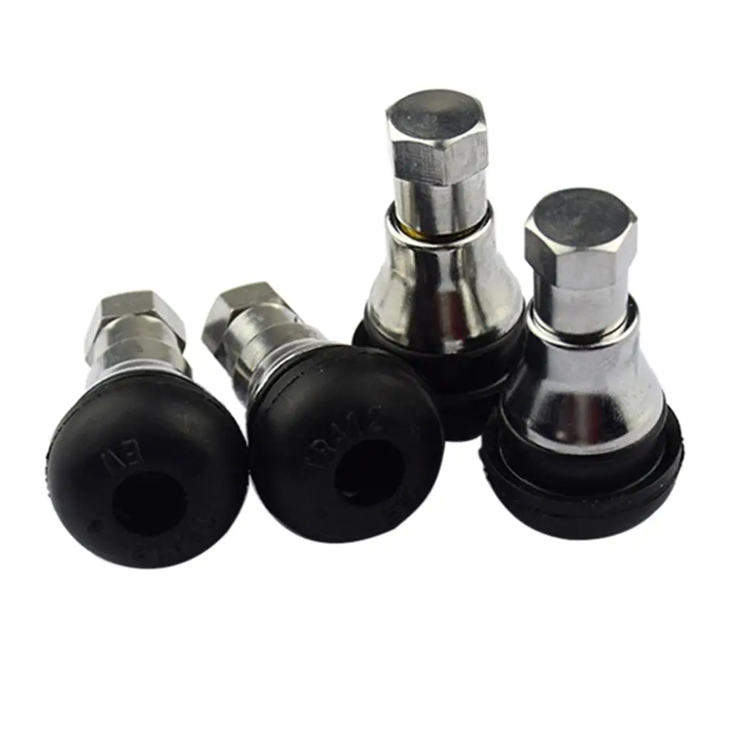 4 Pieces Tr412ac 3.3cm Circuit Power Shorty Chrome Valve Stem