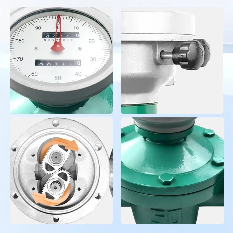

Flange Connection Oval Gear Flow Meter Mechanical Dial Fuel Flow Meter Accuracy One-key Return to Zero