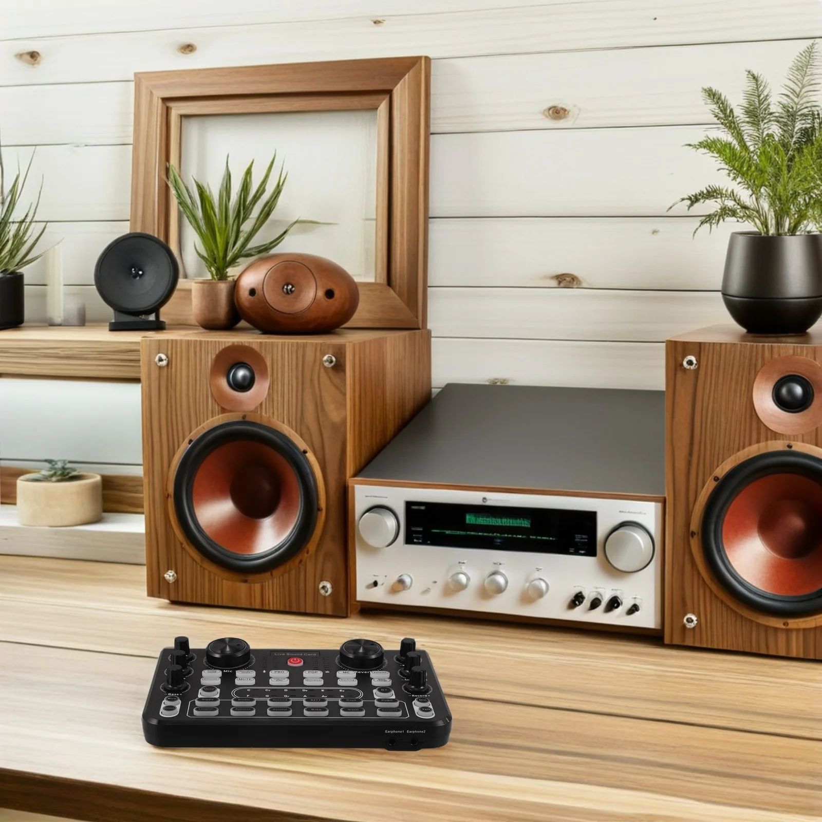 

Portable Live Sound Card Desktop Multi-Language Mixing Professional Audio Mixer For Karaoke Live Streaming Podcasting Compact