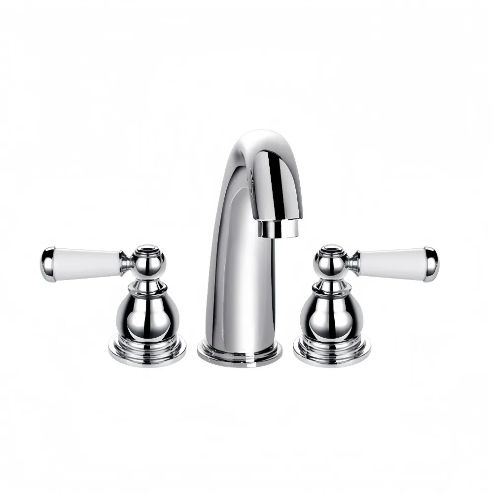 

2025 New Style Classic Luxury Dual Handle 3-Hole Antique Ceramic Basin Mixer Faucets All Brass 5-Year Warranty Metered Faucets