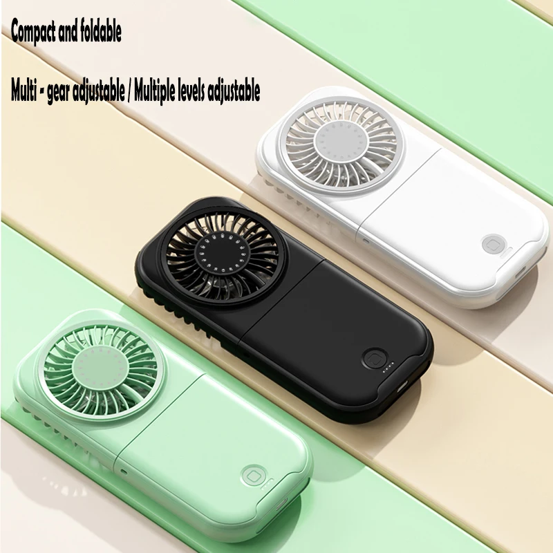 

X30MAX Folding Mini Cooling Air Fan Mobile Phone Holder Power Bank USB Rechargeable Cooling Handheld Desktop Fan with Lanyard