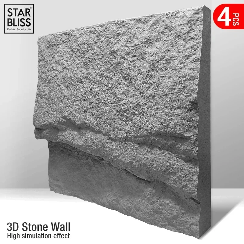 4pcs 30cm House Renovation mushroom stone Brick 3D Wall Panel Non Self Adhesive 3D Wall Sticker Mosaic Tile Waterproof Wallpaper