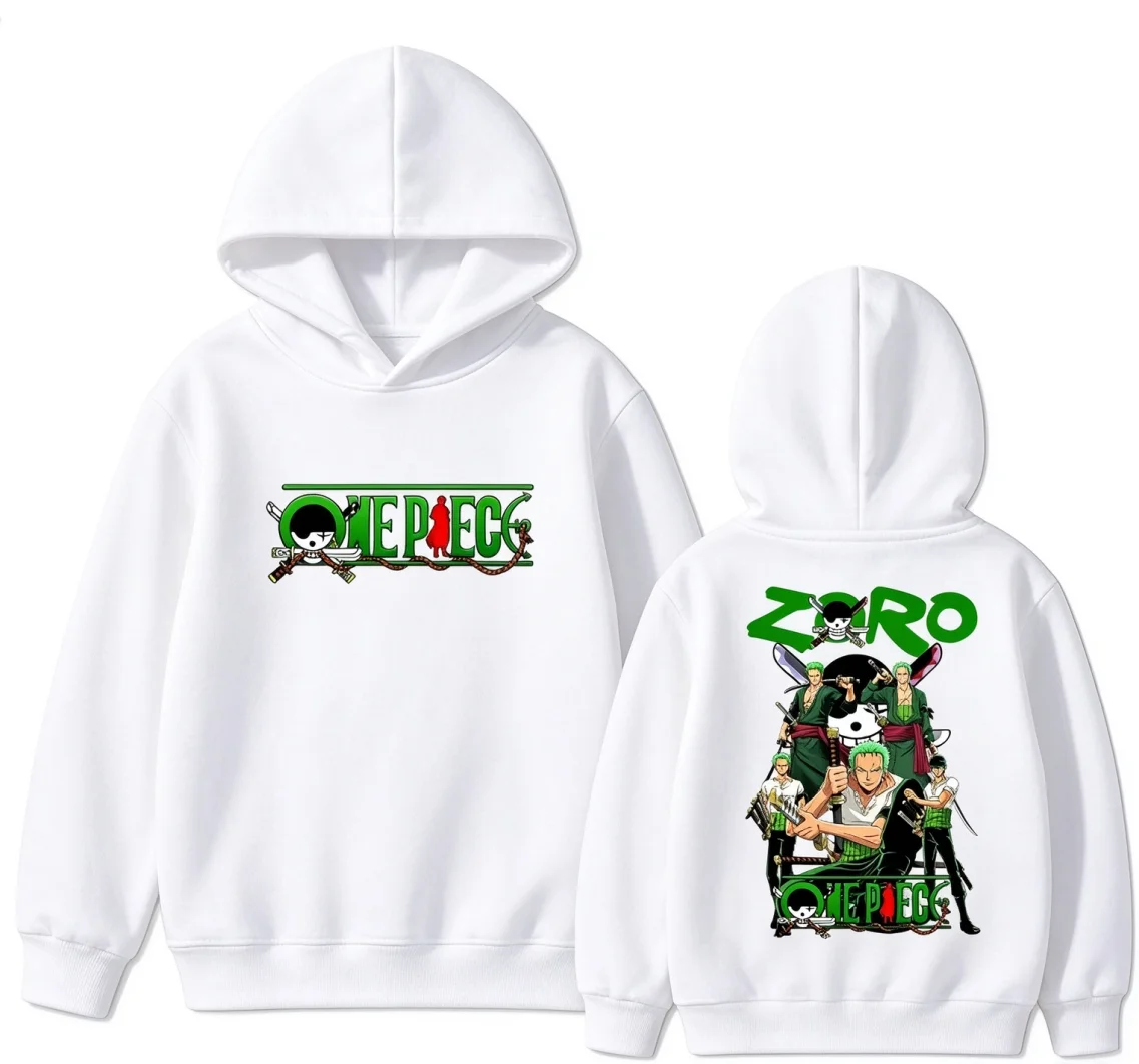 One Piece Zoro Anime Print Hoodie Kinder Jungen Mädchen Unisex Langarm Freizeit Pullover Kapuzenpullover Kinder Alltags-Oberteil – Detail 2