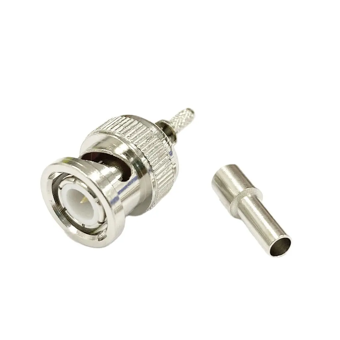 

1pc BNC Male Plug RF Coax Connector Crimp for RG316 RG174 LMR100 Cable Straight 50 Ohm Nickelplated Wire Terminal NEW Wholesale