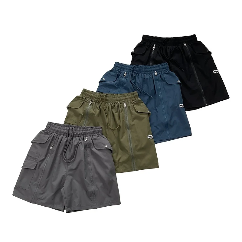 

Loose Fit Cargo orts for Men Summer High Street Sle Trousers with Dstring Multiple kets Straight Leg Casual orts