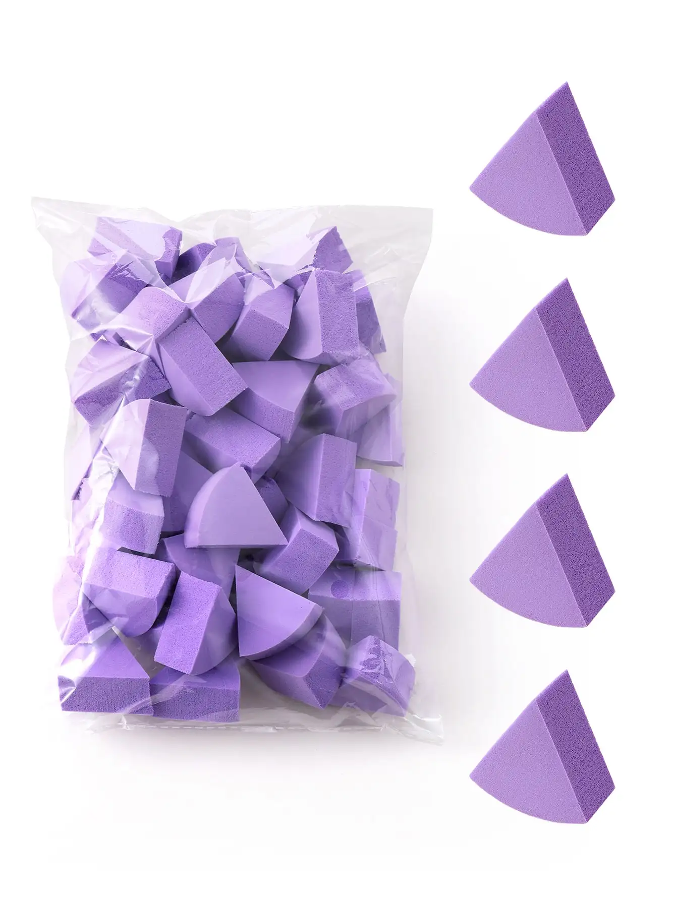 50PCS Fan Shaped Makeup Puff Makeup Sponge,Suitable for Powder Concealer, makeup applicator Powder Puff Beauty tools