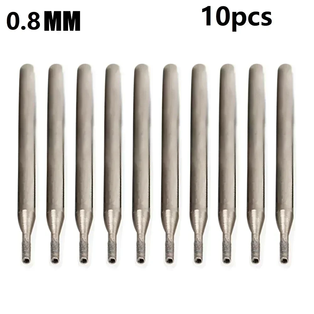 10pcs/set Diamond Grinding Point Diamond Drilling Bits 0.8mm-4mm For Glass Tile Jade Stone Grinding Burr Abrasive Tools