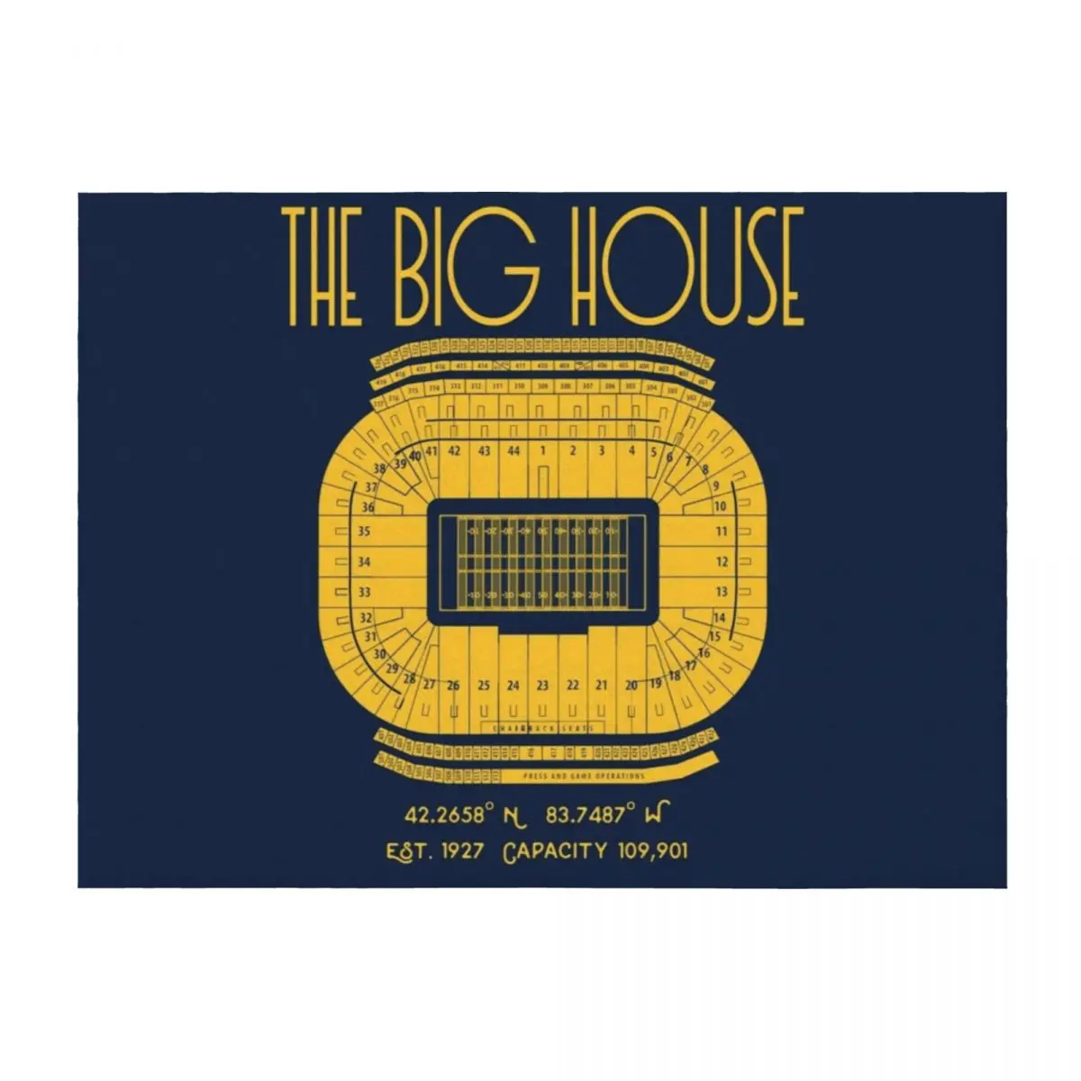 

Michigan Football Big House Stadium Poster Print Throw Blanket Sofa Quilt sofa bed Single For Baby Blankets