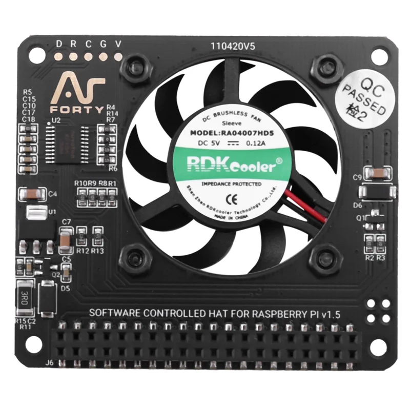 New-3X Argon Fan HAT per Raspberry Pi 4/ 3 Ventola di raffreddamento con software Velocità regolabile / 40 mm Grande ventola per Raspberry Pi4