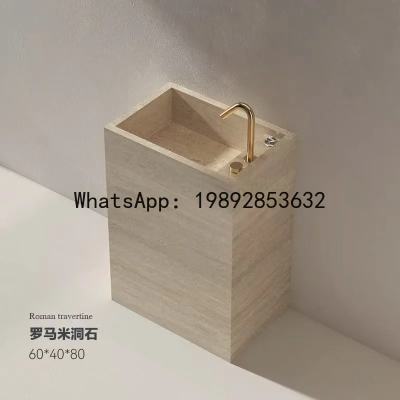 

a-15 yellow travertine rock slab freestanding vanity unit - ideal for b&bs, hotels, and bathroom counters