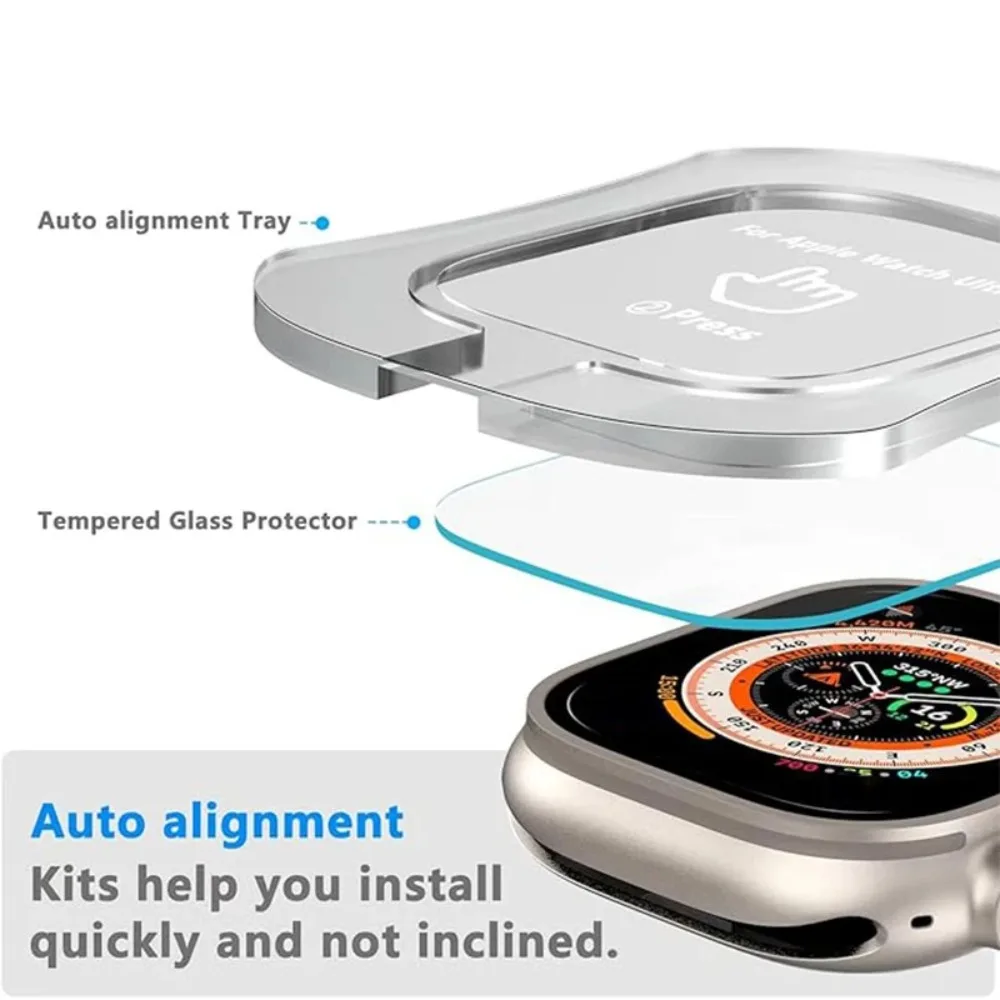 Tempered Glass Screen Protector for Apple Watch Ultra 3 2 49mm Easy Installation Protective Film Kit for iWatch Ultra Series