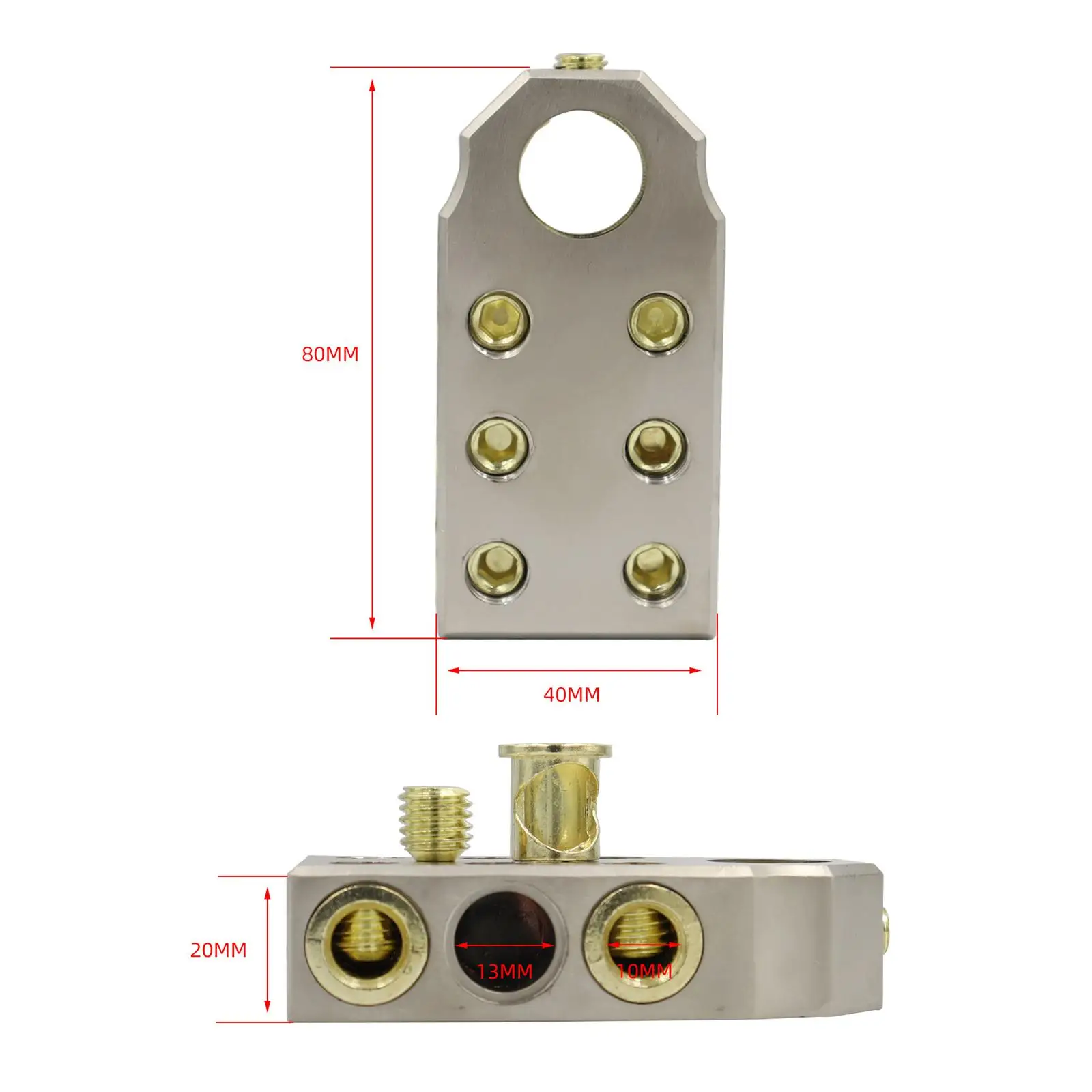 6 Way Terminals Connectors, Terminals Top Post Positive and Negative (+/-)(Pair) Replacement for Rvs 0/2/4/6/8 AWG Gauge Wire