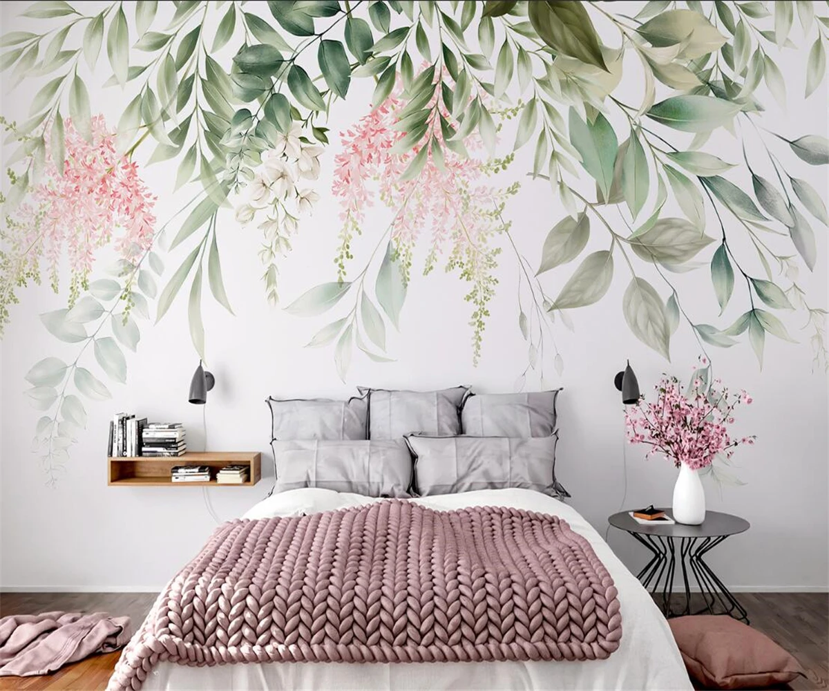 beibehang Customize new floral bedroom living room decoration paintings, indoor environmentally friendly wallpaper
