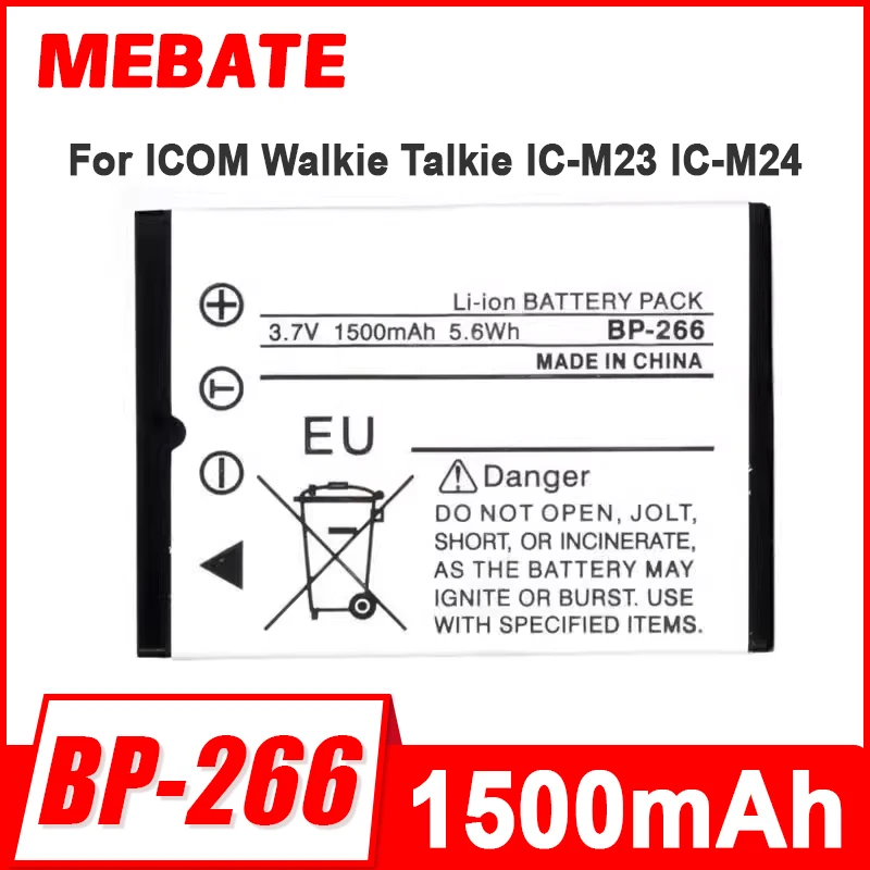 Walkie Talkie BP-266 Battery 1500mAh For ICOM Walkie Talkie IC-M23 IC-M24 Two Way Radios Parts Replacement Power ICM23 ICM24