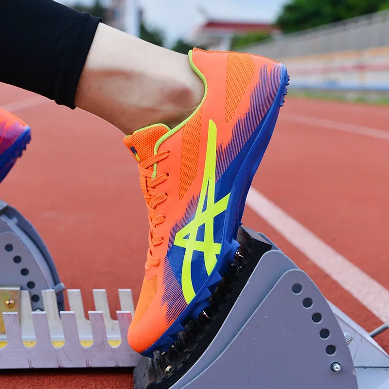 Zapatillas deportivas profesionales para hombre y mujer, zapatillas deportivas de 8 picos con clavos, para correr, entrenamiento, velocidad