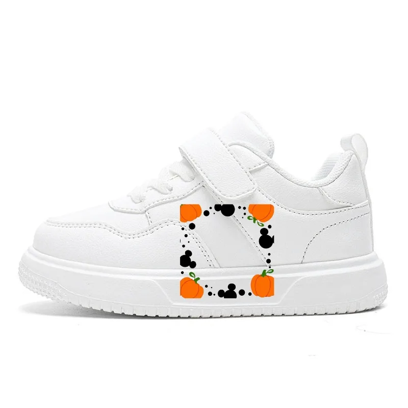 

Children's Board Shoes Anti-slip Tennis Sports Shoes Four-season Cartoon Pumpkin Parody Festival Theme Walking Flat Shoes